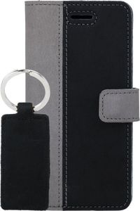 Surazo Etui na telefon Surazo ze skóry naturalnej Wallet case - Nubuk Szary i Czarny (51408-286) - 51408-286 8
