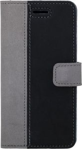 Surazo Etui na telefon Surazo ze skóry naturalnej Wallet case - Nubuk Szary i Czarny (51408-303) - 51408-303 1