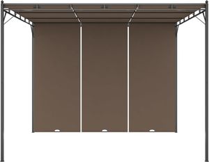 vidaXL Altana ogrodowa z zasłoną, 3 x 3 x 2,25 m, kolor taupe 3