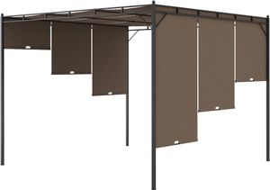 vidaXL Altana ogrodowa z zasłoną, 3 x 3 x 2,25 m, kolor taupe 6