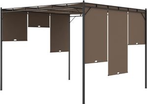 vidaXL Altana ogrodowa z zasłoną, 3 x 3 x 2,25 m, kolor taupe 7