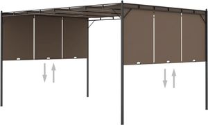 vidaXL Altana ogrodowa z zasłoną, 4 x 3 x 2,25 m, kolor taupe 1