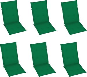 vidaXL Poduszki na krzesła ogrodowe, 6 szt. zielone 120x50x4 cm (314109) 1