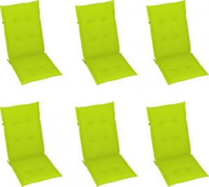 vidaXL Poduszki na krzesła ogrodowe, 6 szt. jasnozielone 120x50x4 cm (314121) 1