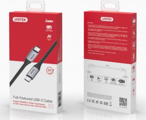 Kabel USB Unitek USB-C - USB-C 2 m Srebrny (C14091ABK) 3