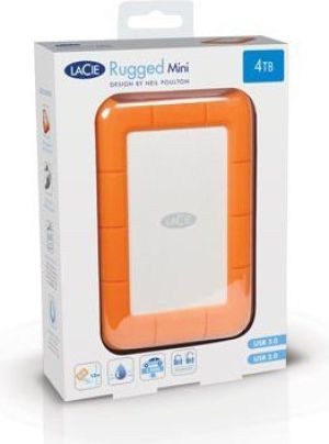 Dysk zewnętrzny HDD LaCie Rugged Mini 4TB Srebrno-pomarańczowy (LAC9000633) 4