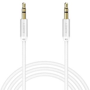 Kabel Aukey Jack 3.5mm - Jack 3.5mm 1.2m biały (CB-V12) 1