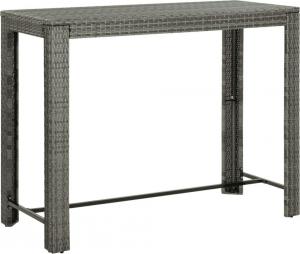 vidaXL Ogrodowy stolik barowy, szary, 140,5x60,5x110,5 cm, rattan PE (45878) 1