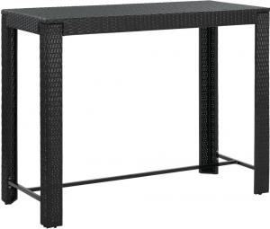 vidaXL Ogrodowy stolik barowy, czarny, 140,5x60,5x110,5 cm, rattan PE (45877) 1