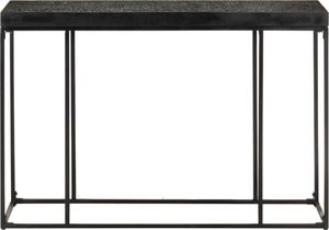 vidaXL Stolik konsola, czarny, 110x35x76 cm, drewno akacjowe i mango 2