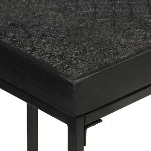 vidaXL Stolik konsola, czarny, 110x35x76 cm, drewno akacjowe i mango 4