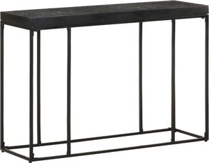 vidaXL Stolik konsola, czarny, 110x35x76 cm, drewno akacjowe i mango 7