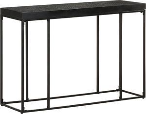 vidaXL Stolik konsola, czarny, 110x35x76 cm, drewno akacjowe i mango 8
