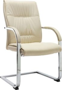Elior Kremowe tapicerowane krzesło biurowe - Lauris 2X 1