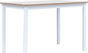 Elior Biało-brązowy stół z drewna kauczukowego Razel 1