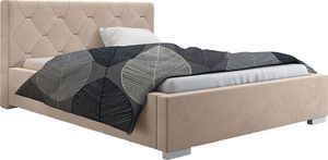 Elior Pojedyncze łóżko pikowane 90x200 Abello 2X - 48 kolorów + materac lateksowy Contrix Rubber SX 1