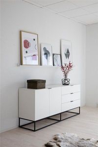 Elior Biała komoda z szufladami do salonu - Pikon 4X 7