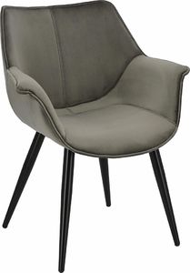 Elior Welwetowe krzesło tapicerowane szare - Nollo 2X 1