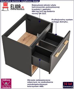 Elior Podwieszana szafka łazienkowa pod umywalkę - Ketris 3X 60 cm 2