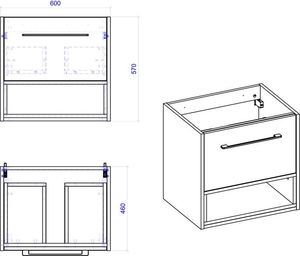 Elior Podwieszana szafka łazienkowa pod umywalkę - Ketris 3X 60 cm 3