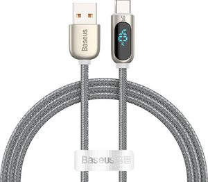 Kabel USB Baseus USB-A - USB-C 1 m Srebrny (CATSK-0S) 1