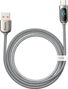 Kabel USB Baseus USB-A - USB-C 1 m Srebrny (CATSK-0S) 3