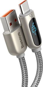 Kabel USB Baseus USB-A - USB-C 1 m Srebrny (CATSK-0S) 4