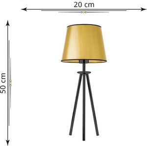 Lampa stołowa Lumes Złota lampka nocna z abażurem - EX925-Bergec 4