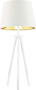 Lampa stołowa Lumes Lampka stołowa z abażurem na białym stelażu - EX919-Bergel - 5 kolorów Biały 1