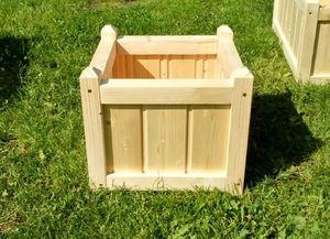 Elior Drewniana kwadratowa donica ogrodowa 15 kolorów - Mundo 2X wzór, kolor: 2 2