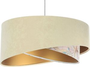 Lampa wisząca Lumes Jasnobeżowa lampa wisząca welurowa - EXX07-Belona 1