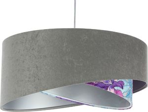Lampa wisząca Lumes Szaro-fioletowa lampa wisząca z weluru - EXX06-Brezi 1