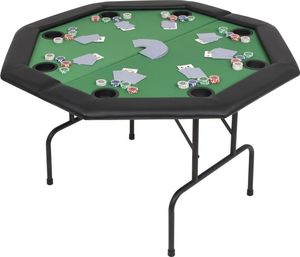 vidaXL Składany stół do pokera dla 8 graczy, ośmiokątny, zielony 1