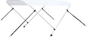 vidaXL Daszek bimini do łodzi, 2 pałąki, biały, 180x150x110 cm 2