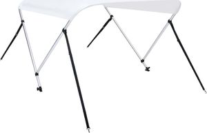 vidaXL Daszek bimini do łodzi, 2 pałąki, biały, 180x150x110 cm 5