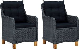 vidaXL 3-cz. zestaw wypoczynkowy do ogrodu, z poduszkami, ciemnoszary 2