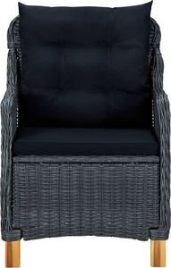 vidaXL 3-cz. zestaw wypoczynkowy do ogrodu, z poduszkami, ciemnoszary 4