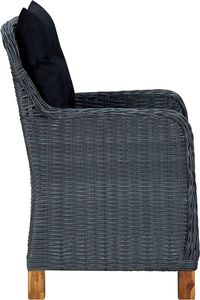 vidaXL 3-cz. zestaw wypoczynkowy do ogrodu, z poduszkami, ciemnoszary 6