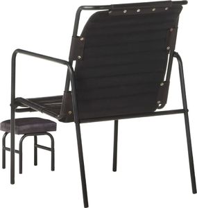 vidaXL Fotel wypoczynkowy z podnóżkiem, czarny, skóra naturalna 4