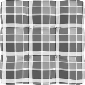 vidaXL Poduszka na sofę z palet, w szarą kratę 58x58x10 cm (314647) 1