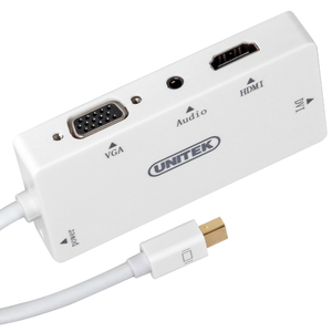 Adapter AV Unitek DisplayPort Mini - HDMI - D-Sub (VGA) - DVI-I biały (Y-6354) 3
