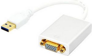 Adapter USB Techly USB - VGA Biały  (306950) 1