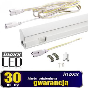 Nvox Świetlówka led liniowa t5 60cm 8w on/off zimna 6000k lampa natynkowa zintegrowana z oprawą 2