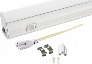 Nvox Świetlówka led liniowa t5 60cm 8w on/off zimna 6000k lampa natynkowa zintegrowana z oprawą 3