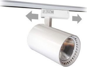 Nvox Lampa sklepowa led reflektor szynowy jednofazowy biały 30w 2250 lm światło ciepłe 3000k 3