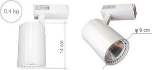 Nvox Lampa sklepowa led reflektor szynowy jednofazowy biały 30w 2250 lm światło ciepłe 3000k 4