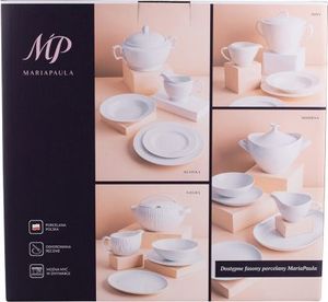 Porcelana MariaPaula MARIAPAULA MODERNA KWADRATOWA BIAŁA ZESTAW OBIADOWY 6/24 12