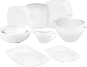 Porcelana MariaPaula MARIAPAULA MODERNA KWADRATOWA BIAŁA ZESTAW OBIADOWY 6/24 2