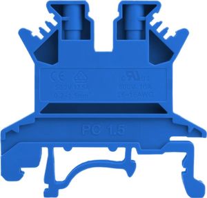 Degson Złączka szynowa przelotowa niebieska śrubowa 1,5mm2 1P VDE UL 5699 1
