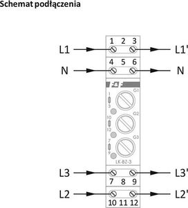 F&F Trójfazowa lampka kontrolna z zabezpieczeniem LK-BZ-3 G 3x230 V+N 2892 2